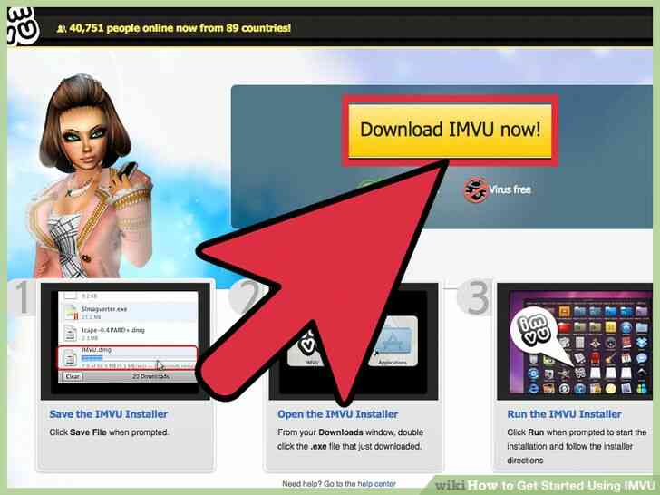 Image intitulée commencer à Utiliser IMVU Étape 1